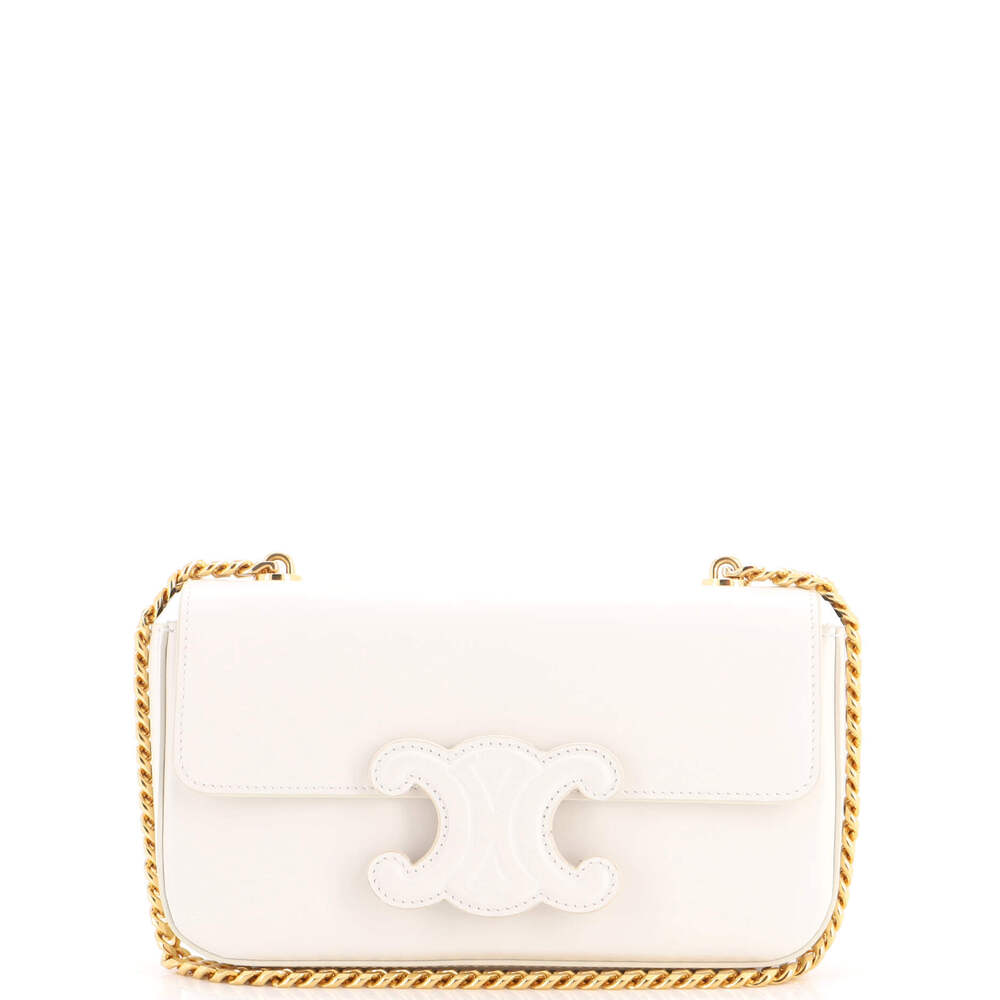 Celine Small Triomphe Chain Shoulder Bag Leather